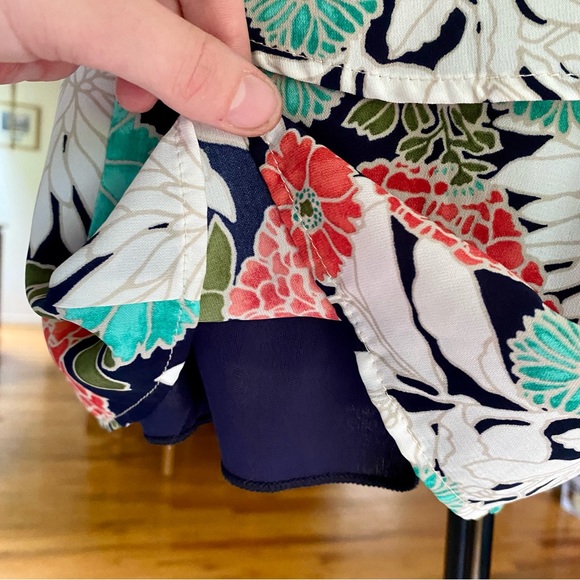 dee elle Floral Summer Halter Romper Turquoise Coral - Picture 14 of 14